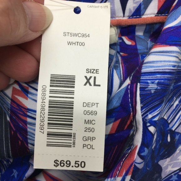 Caribbean Roundtree & Yorke Hawaiian Shirt Men's Size XL Tropical Vacation NWT - Picture 6 of 12